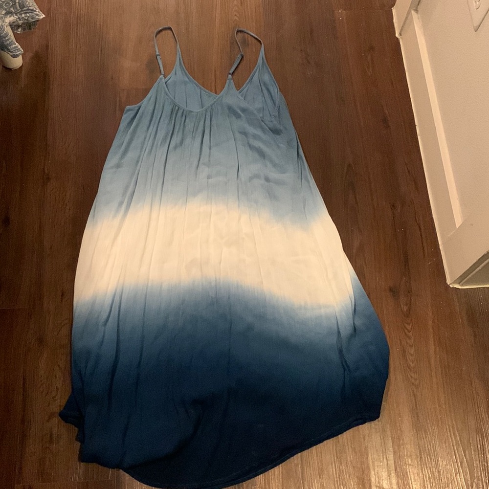 ALine Blue TyeDye Dress